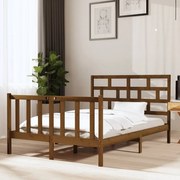 vidaXL Bedframe massief hout honingbruin 120x190 cm 4FT Small Double