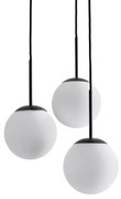 Tros hanglamp in metaal en opaline, Theide