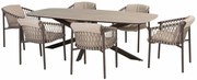 4 Seasons Outdoor Allora tuinset terre met Prado tafel met keramisch blad 240 cm Tuinset   bruin weerbestendig