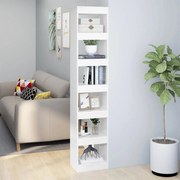 vidaXL Boekenkast/kamerscherm 40x30x198 cm hoogglans wit