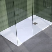 Brauer Asteroid douchevloer 90x160cm mineraalmarmer wit mat