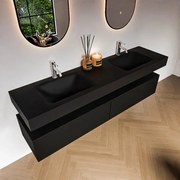 Zaro Alan badmeubel 180cm urban 2 lades met vrijhangende wastafel cloud dubbel 2 kraangaten urban