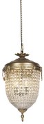 Art Deco hanglamp kristal 40cm goud - Cesar Art Deco, Klassiek / Antiek E27 rond Binnenverlichting Lamp