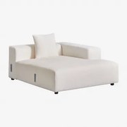 Rechter Chaise Longue Module Met Kussen Voor Modulaire Bank Bruna Bouclé Wit - Sklum