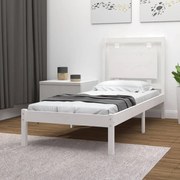 vidaXL Bedframe massief hout wit 90x190 cm 3FT Single