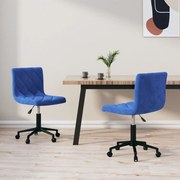 vidaXL Eetkamerstoelen draaibaar 2 st fluweel blauw