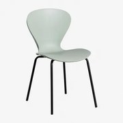 Stapelbare Eetkamerstoel In Polypropyleen En Ijzer Uit Celadon & Zwart - Sklum