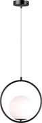 Plafondlamp Hangende Glazen Bol Wit Goud G110-1W BLACK WHITE