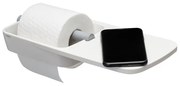 Tiger Tess Toiletrolhouder - met planchet - zelfklevend/boren - wit/lichtgrijs 1329120146