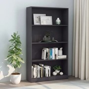 vidaXL Boekenkast met 4 schappen 80x24x142 cm bewerkt hout grijs