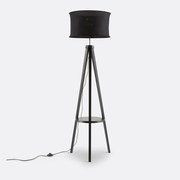 Hevea driepoot vloerlamp met linnen kap, Setto