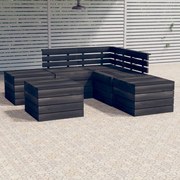 vidaXL 6-delige Loungeset pallet massief grenenhout donkergrijs