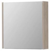 INK SPK1 Spiegelkast - 70x14x60cm - 2 deuren - dubbelzijdige Spiegel - schakelaar en stopcontact - MFC Ivoor eiken 1110530