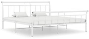 vidaXL Bedframe metaal wit 160x200 cm