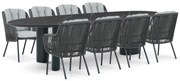 Tuinset 8 personen 300 cm Aluminium/rope Grijs Santika Furniture Santika