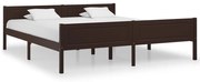 vidaXL Bedframe massief grenenhout donkerbruin 180x200 cm