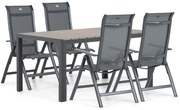Tuinset 4 personen 155 cm Aluminium/textileen Grijs Hartman Alice/Young