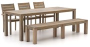 ROUGH-S 220cm dining tuinset met bank 5-delig stapelbaar