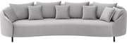Goossens Bank Ragnar grijs, stof, 4-zits, modern design