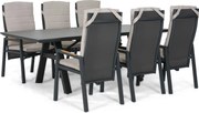 Tuinset 6 personen 230 cm Aluminium Grijs Lifestyle Garden Furniture Vivaro/Monza