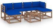 vidaXL 7-delige Loungeset pallet met kussens geïmpregneerd grenenhout