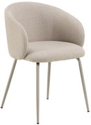 CLARA Beige (Basel 24 stof)/beige poten - MODERNE GESTOFFEERDE KUIPSTOEL VOOR WOONKAMER/EETKAMER/KANTOOR LOFT