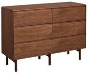 Treveris Houten Ladekast Met 6 Laden Marrón Nogal Oscuro - Sklum