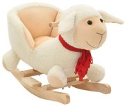 vidaXL Hobbeldier schaap met rugleuning 60x32x50 cm pluche wit