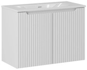 Comad Nova White badkamermeubel 80cm wit met 2 deuren en wastafel 1 kraangat