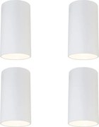 Set van 4 moderne opbouwspots wit 5,5cm GU10 50mm - Tuba
