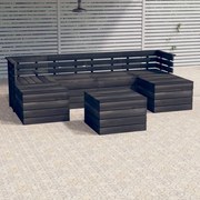 vidaXL 7-delige Loungeset pallet massief grenenhout donkergrijs