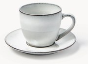 Handgemaakte koffiekopje Nordic Sand met schoteltje