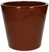 Bloempot, aardewerk, cognacbruin,Ø 20 cm