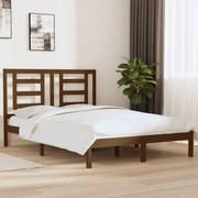 vidaXL Bedframe massief grenenhout honingbruin 140x190 cm