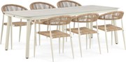 Tuinset 6 personen 220 cm Aluminium/rope Taupe Lifestyle Garden Furniture Granada/Tavano