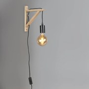 Wandlamp hout met zwart - Galgje