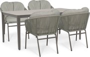 Tuinset 4 personen 180 cm Rope Taupe Coco Livo/Livo