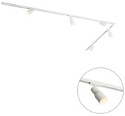 Modern railsysteem met 5 Spot / Opbouwspot / Plafondspots wit 1-fase - Iconic Kohua Modern GU10 Binnenverlichting Lamp
