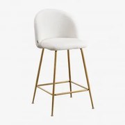 Kana Design Hoge Kruk In Schapenvacht White & ↑65 Cm & Goud - Sklum