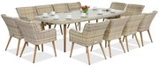 Exclusieve dining tuinset met grote tafel Córdoba voor 12 personen Garden Point zandkleur