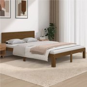 vidaXL Bedframe massief hout honingbruin 135x190 cm 4FT6 Double