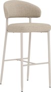 Mazzoni IRIS Beige (stof Basel 24)/onderstel kasjmier - GESTOFFEERDE BARKRUK VOOR KEUKEN/BAR
