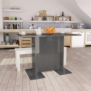 vidaXL Eettafel 110x60x75 cm bewerkt hout hoogglans grijs