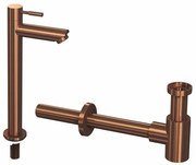 INK 2B Fonteinkraanset - staande Fonteinkraan - hoog - designSifon - Mat rose goud 9902442