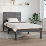 vidaXL Bedframe massief hout grijs 75x190 cm 2FT6 Small Single