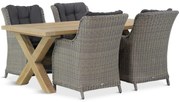 Tuinset 4 personen 200 cm Wicker Taupe Garden Collections Buckingham/Oregon