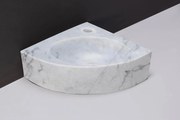 Forzalaqua Turino hoekfontein met kraangat 30x30cm carrara