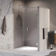 Brauer Void profielloze nisdeur 130cm met draaideur 60cm aan muur chroom