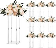 VEVOR Bruidsbloemenstandaard 220x220x500mm, 10 stuks. Bloemenstandaards met acrylplank, cilindrisch, kubusvormig, geschikt voor bruiloften, feesten, verjaardagen, thuisgebruik en als tafeldecoratie.