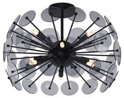 Art Deco plafondlamp zwart met smoke - Atomic
